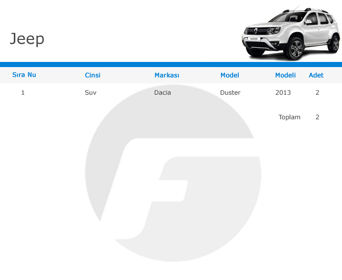 jeep-makine-list-table