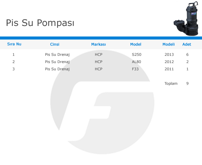 pis-su-pompasi-makine-list-table